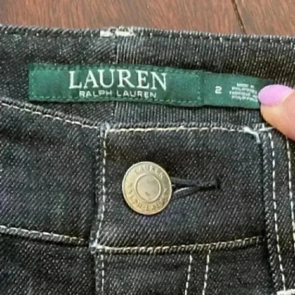 Ralph Lauren Premier Skinny Jeans Ankle Cropped Black Contrast Stitch Size 2 - Picture 10 of 15